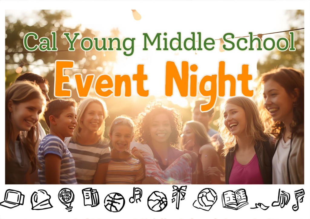 diverse students at event night flyer